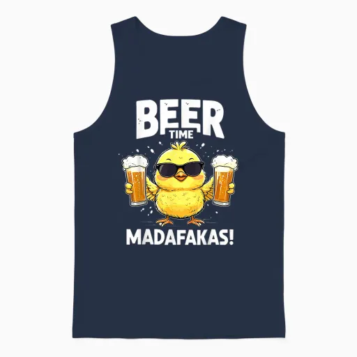 Bierzeit Madafakas Unisex Tank Top - Navy