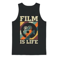 Filmmaking Film Is Life Retro Director Filmmaker Unisex Tank Top - Black – 1