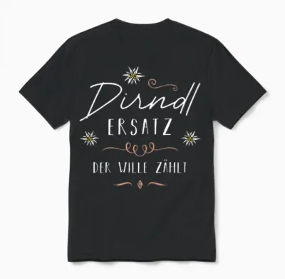 Trachtenshirt Passend Für Oktoberfest Trachten Ersatz Dirndl Unisex T-Shirt - Black