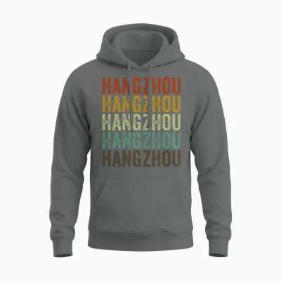 Hangzhou China Retro Vintage Unisex Hoodie - Graphite Heather