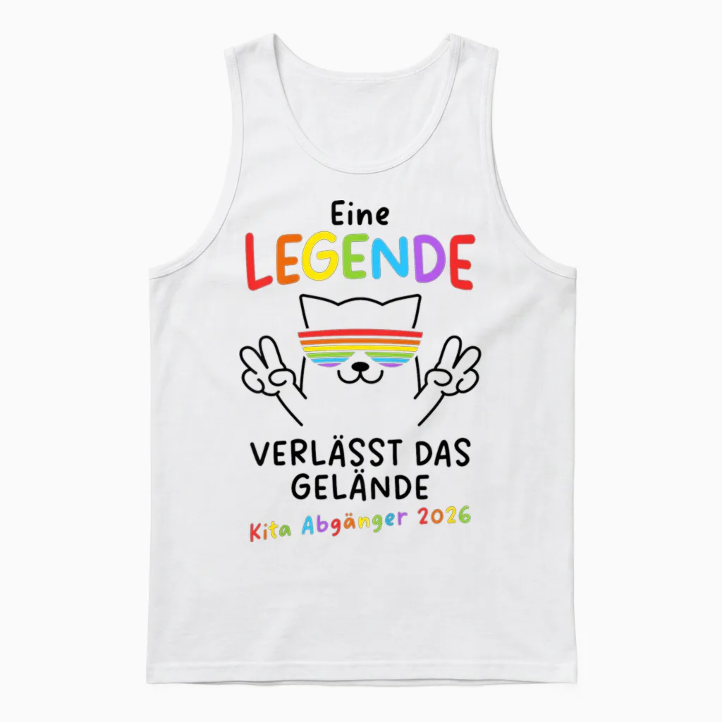 Kinder Kita Abgänger 2026 Kindergarten Abschluss Einschulung Katze Unisex Tank Top in White