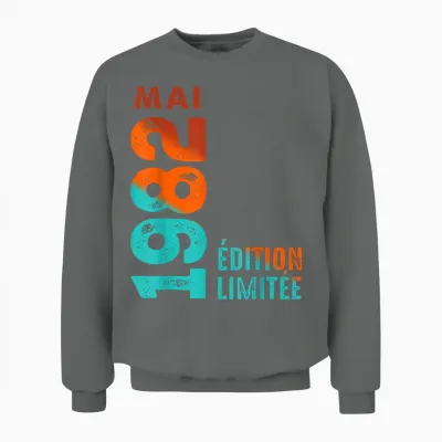 édition Limitée Mai 1982 Birthday 1982 Unisex Sweatshirt - Graphite Heather