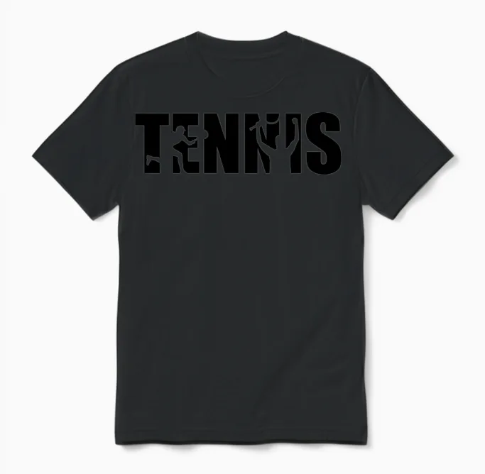 Tennis Unisex T-Shirt in Black