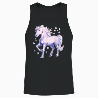 Pferd Mit Sternen Pferdemotiv Pferde Mädchen Unisex Tank Top - Black