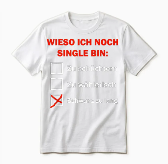 Wieso Ich Noch Single Bin Schwanz Zu Lang Unisex T-Shirt in White