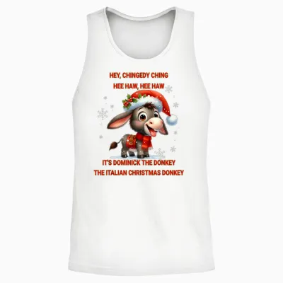 Funny Christmas Italian Christmas Donkey Dominick the Donkey Unisex Tank Top - White
