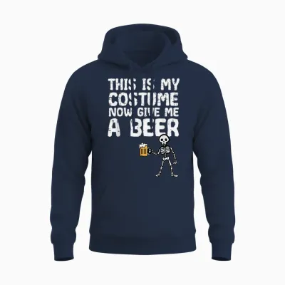 Halloween This Is My Costume Give Me Funny Skeleton Dad Men Unisex Hoodie - Navy