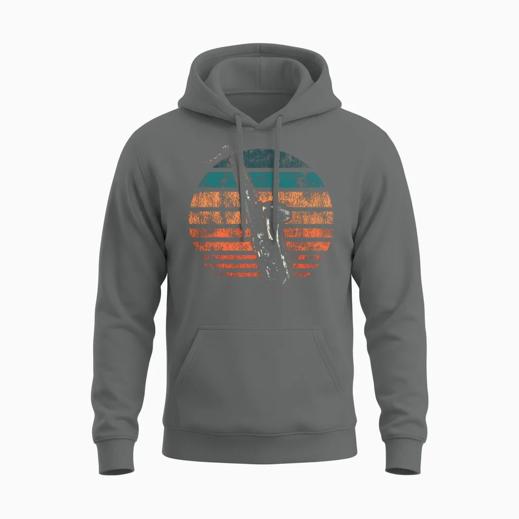 Saxophone Retro Vintage Unisex Hoodie - Graphite Heather