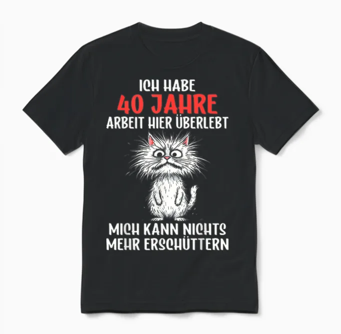 40 Jähriges Dienstjubiläum Firmenjubiläum 40 Jubiläum Arbeit Unisex T-Shirt in Black