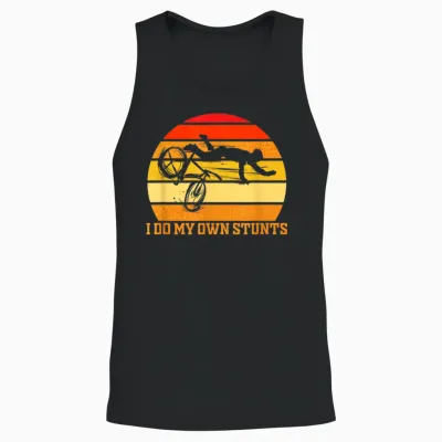 Cycling Lover Cycle Funny Bicycle Vintage I Do My Own Stunts Unisex Tank Top - Black