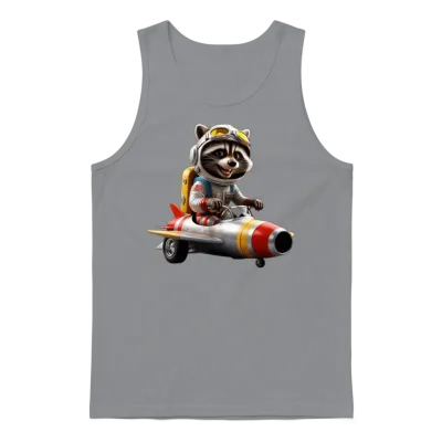 Retro Rocket Raccoon Roadtrip Unisex Tank Top - Sport Grey