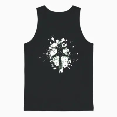 Funny Pussy-Cat Run Over by Christmas Tree Unisex Tank Top - Black