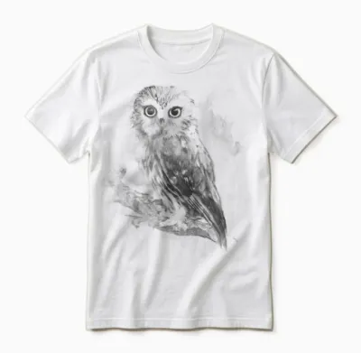 Stunning Northern Owl Monochrome Unisex T-Shirt - White