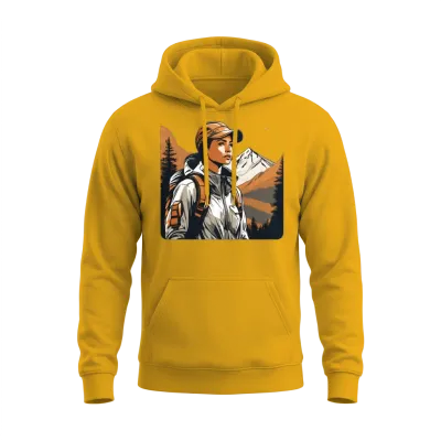 Hiking Girl Unisex Hoodie - Gold