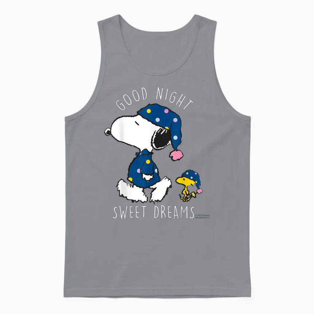 Peanuts - Snoopy Good Night, Fais De Beaux Rêves Unisex Tank Top in Sport Grey