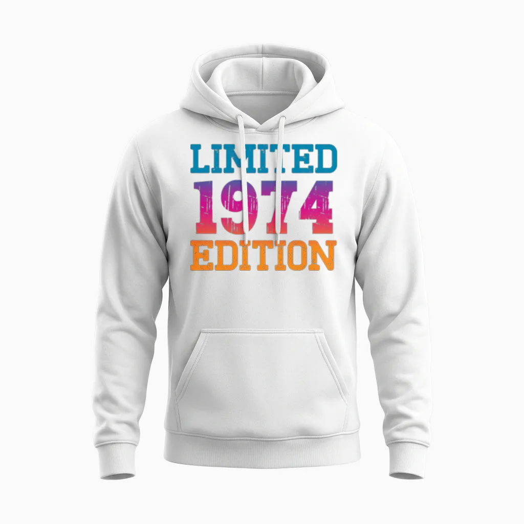 Vintage 1974 Unisex Hoodie in White