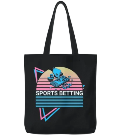 Sports Betting Bettor Retro Tote Bags - Black