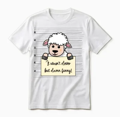 Sheep Was Not Clever but Funny Unisex T-Shirt - White