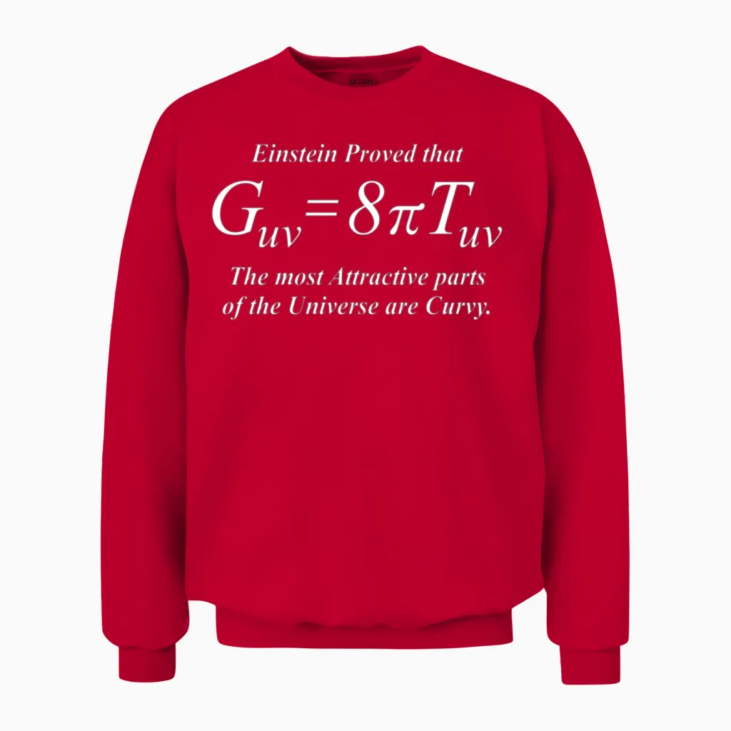 Einstein Field Equation (humor, White for Dark Unisex Sweatshirt in Red