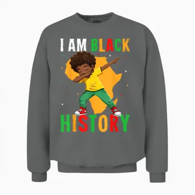 I Am Black History Kids Boys Men Black History Month Unisex Sweatshirt - Graphite Heather