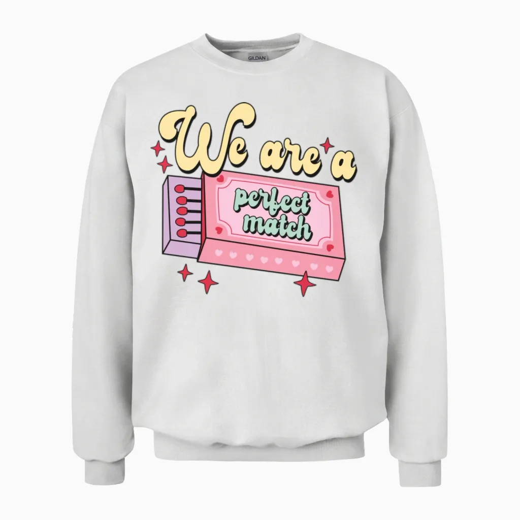 Retro Valentine Humor Memes & Unisex Sweatshirt in White