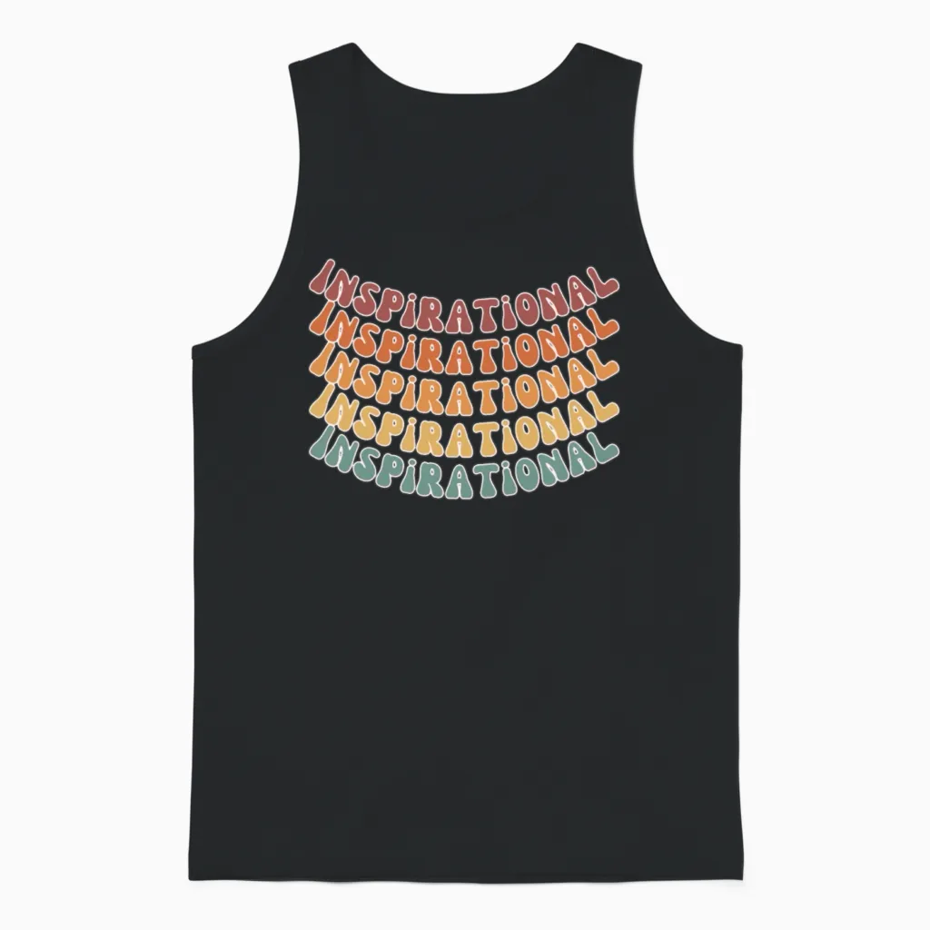 Inspirational Retro Colors Unisex Tank Top in Black