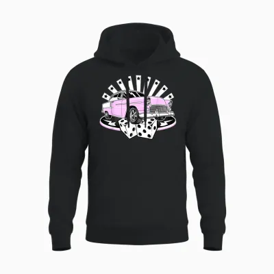 Rockabilly Rock N Roll Retro 50s Style Vintage Music T-Shirt, Black, S Unisex Hoodie - Black
