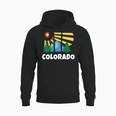 Native Colorado Gifts Co State Flag Sunrise Unisex Hoodie - Black