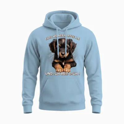 Fass Meinen Kaffee an Und Ich Beiß Dich Unisex Hoodie - Light Blue
