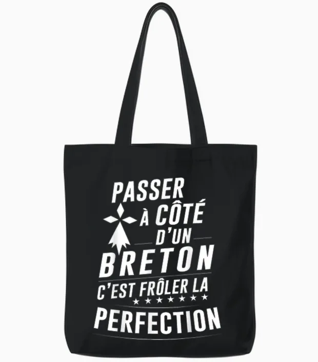 Le Breton Parfait β Gift Idea Funny Brittany Tote Bags in Black