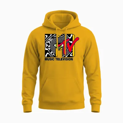 Mtv Psychedelic Eye Logo Optical Illusion Art Unisex Hoodie - Gold