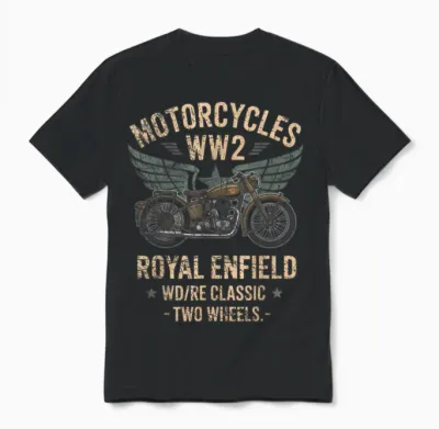 Royal Enfield Wd/re Classic Moto Ww2 Unisex T-Shirt - Black