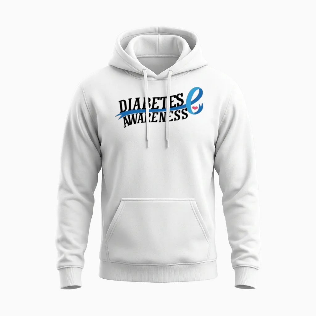 Diabetes Awareness Unisex Hoodie in White