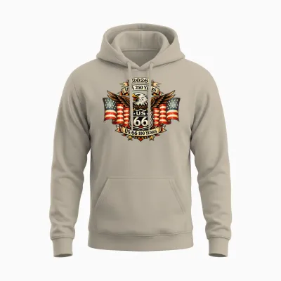 Usa 250 Us Highway 66 Mother Road Anniversary Adler Tattoo Unisex Hoodie - Sand
