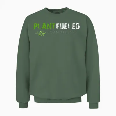 Plant Fueled Vegan Athlete Unisex Sweatshirt - Military Green