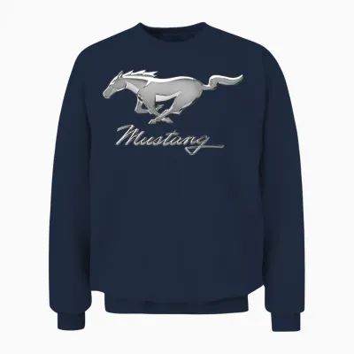 Mustang Emblem Unisex Sweatshirt - Navy