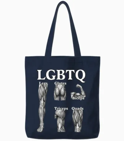 Lgbtq Legs Glutes Biceps Triceps Quads Funny Gym Lover Tote Bags - Navy
