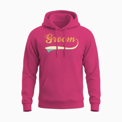 Groom Lettering Retro Unisex Hoodie - Heliconia