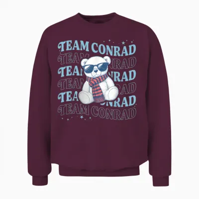 Team Conrad Name Mint Bear for Men Women Unisex Sweatshirt - Maroon