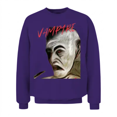 Vintage Vampire, Retro Monsters Series Unisex Sweatshirt - Purple