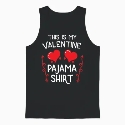 This Is My Valentines Pajama Party Matching Gift Unisex Tank Top - Black