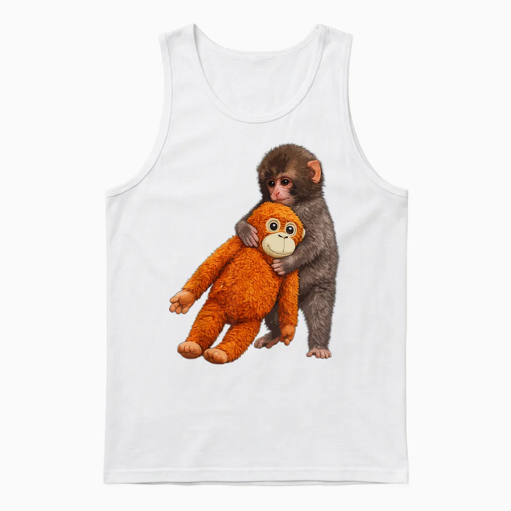 Baby Monkey Cute Punch 2026 Kids & Unisex Tank Top in White