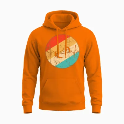 Kitesurfing Retro Heartbeat Unisex Hoodie - Safety Orange