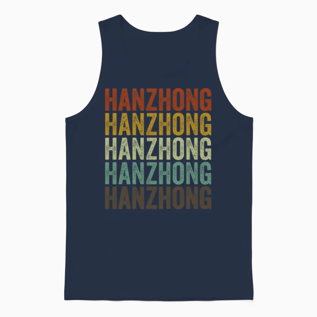 Hanzhong China Retro Vintage Unisex Tank Top - Navy