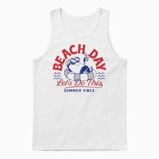 Minions Phil Beach Day Summer Vibes Unisex Tank Top in White