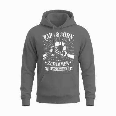 Papa Und Sohn Fußball Fussball Spielen Ball Vater Vatertag Unisex Hoodie - Graphite Heather