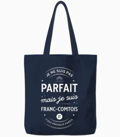 Franc-Comtois Gift Idea Humour Franche-Comté France T-Shirt, Black, S Tote Bags - Navy