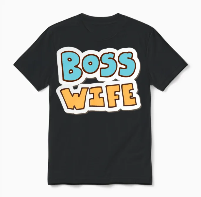 Boss Wife Quote Memes & Humor Gift Unisex T-Shirt in Black