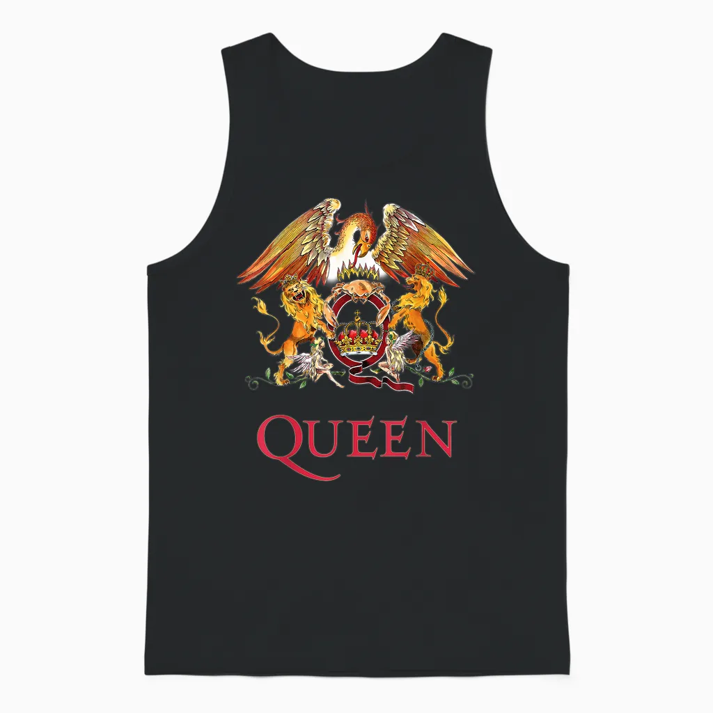 Queen Official Classic Crest Unisex Tank Top in Black