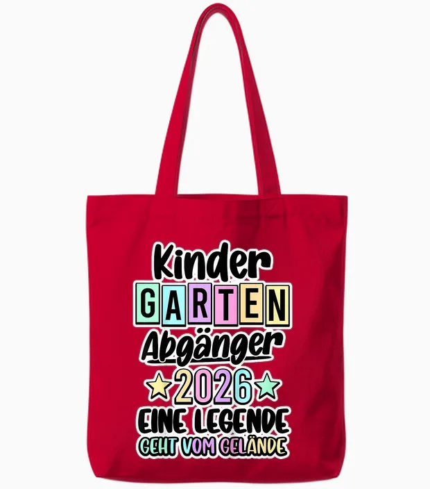Kinder Kita Abgänger 2026 Kindergarten Geschafft Tote Bags in Red